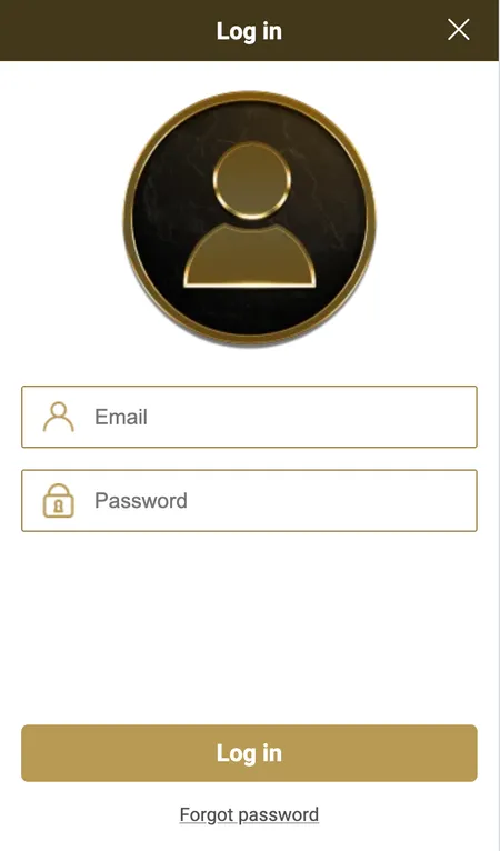 Mega Riches login form on desktop